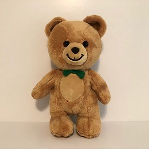 GUND Kraft Peanut Butter Plush Teddy Bear Green Bow Tie Brown Stuffed Animal 10”
